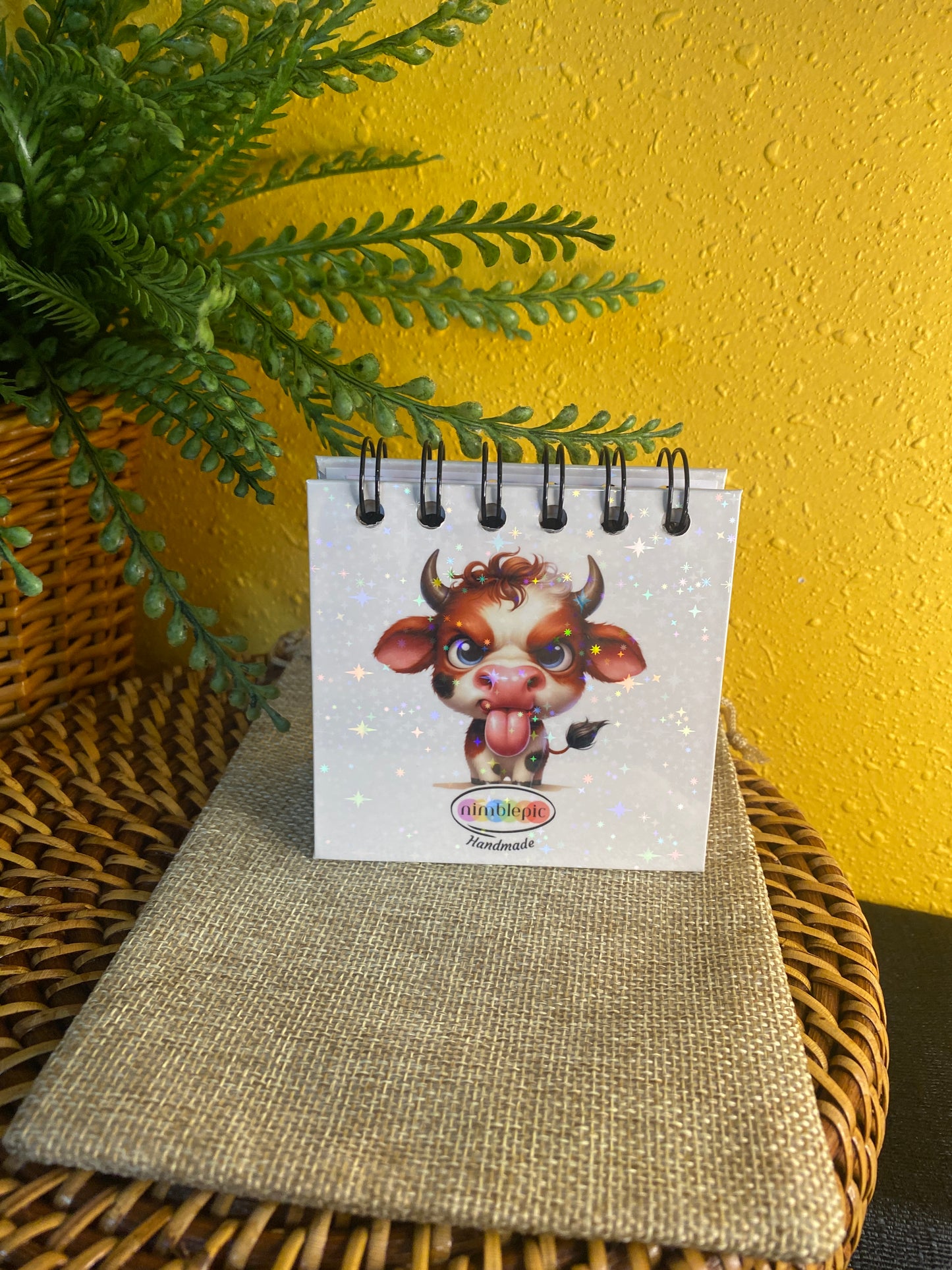 Handmade Mini Sassy Cow Notebook