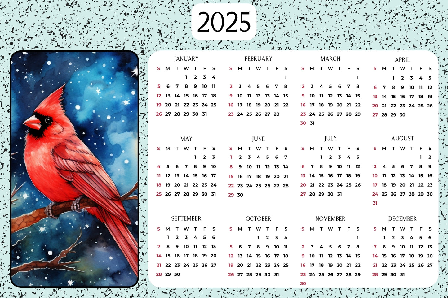 Calendar Magnets 2 - Cardinal Images