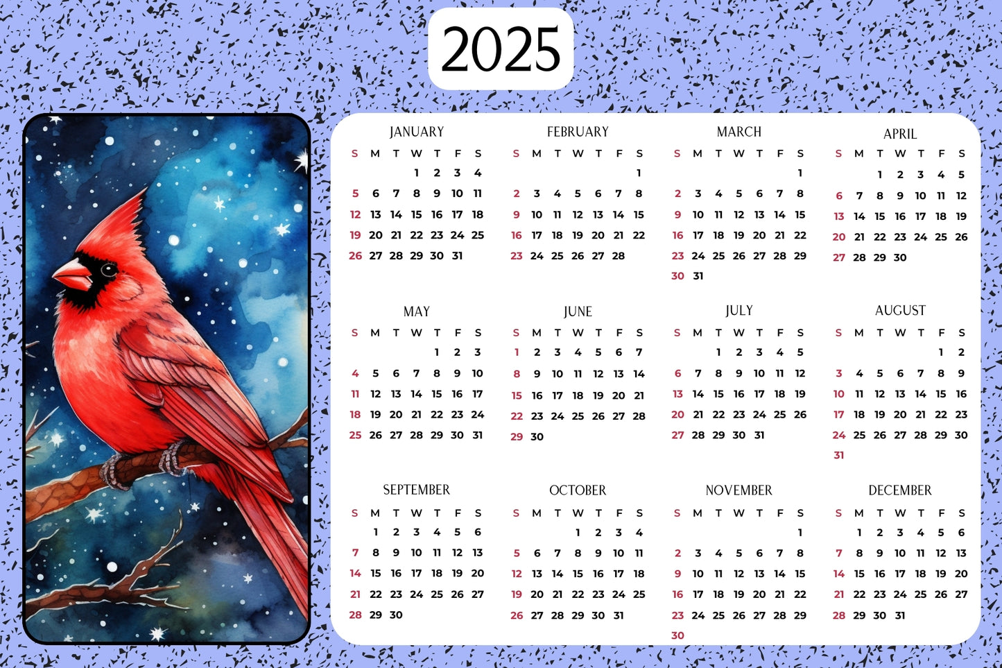 Calendar Magnets 2 - Cardinal Images