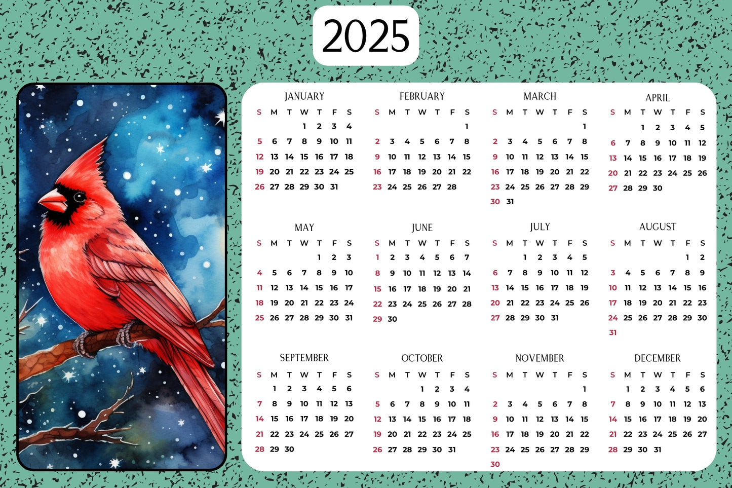 Calendar Magnets 2 - Cardinal Images