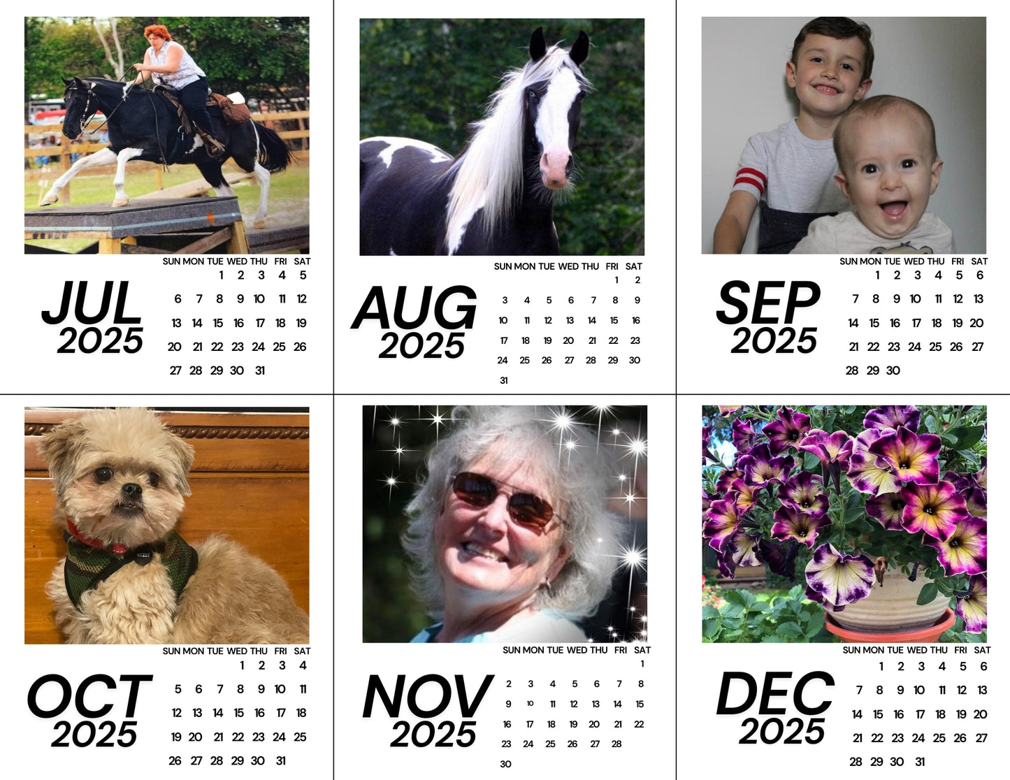 12 Individual Calendar Magnets - Upload 12 of your own images