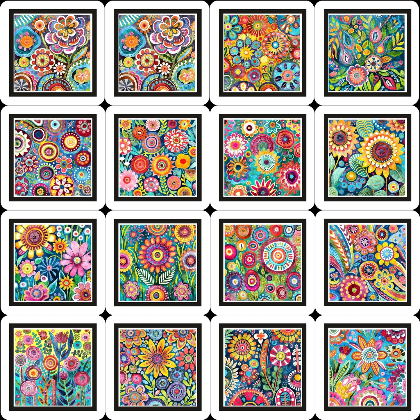 Magnets - Funky Flowers Gallery A