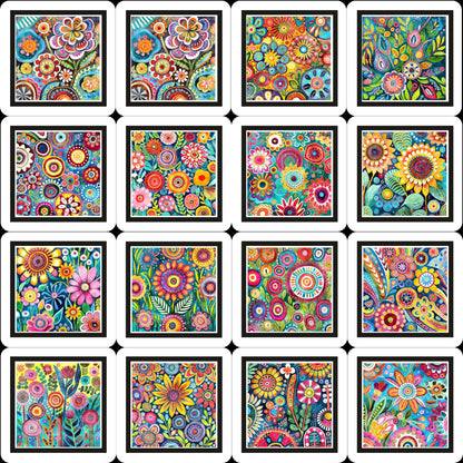 Magnets - Funky Flowers Gallery A