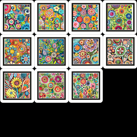 Magnets - Funky Flowers Gallery B