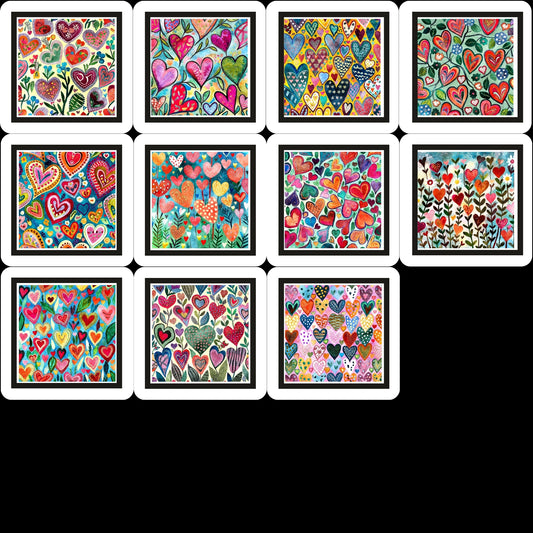 Magnets - Funky Hearts Gallery A