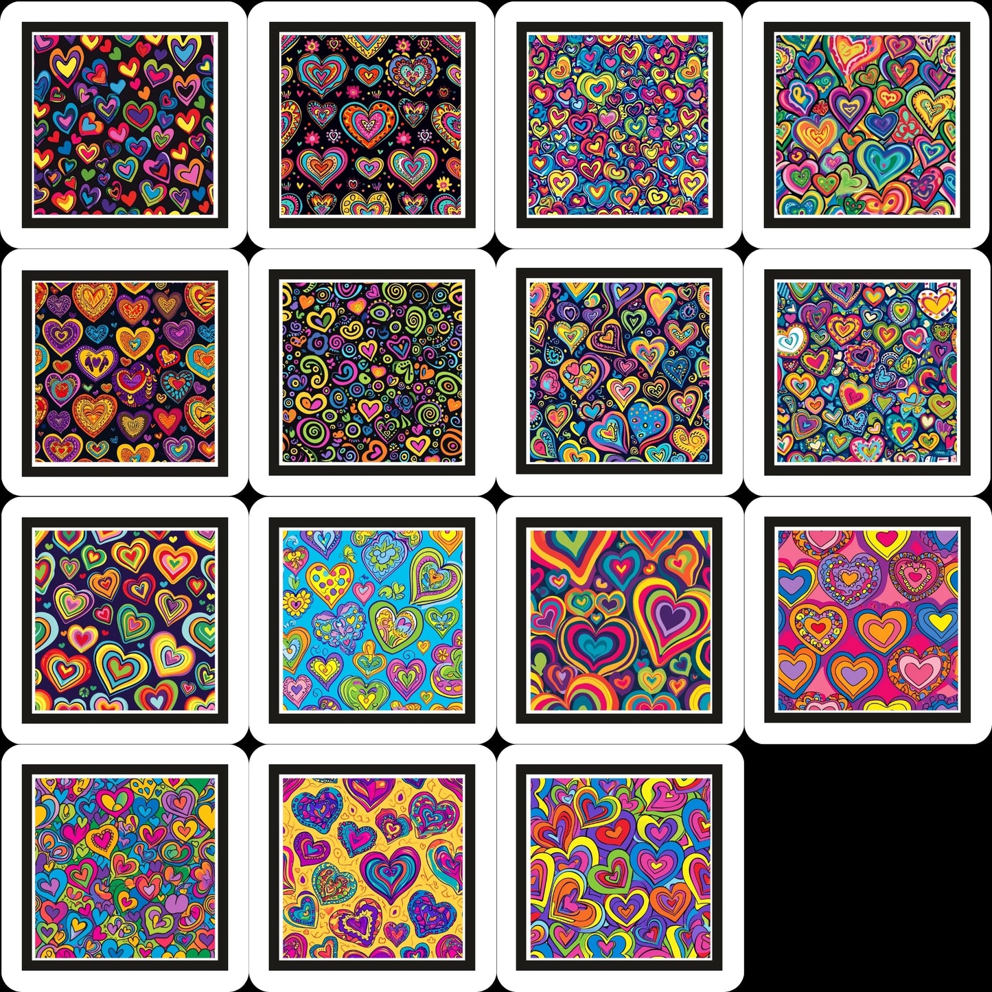 Magnets - Funky Hearts Gallery B