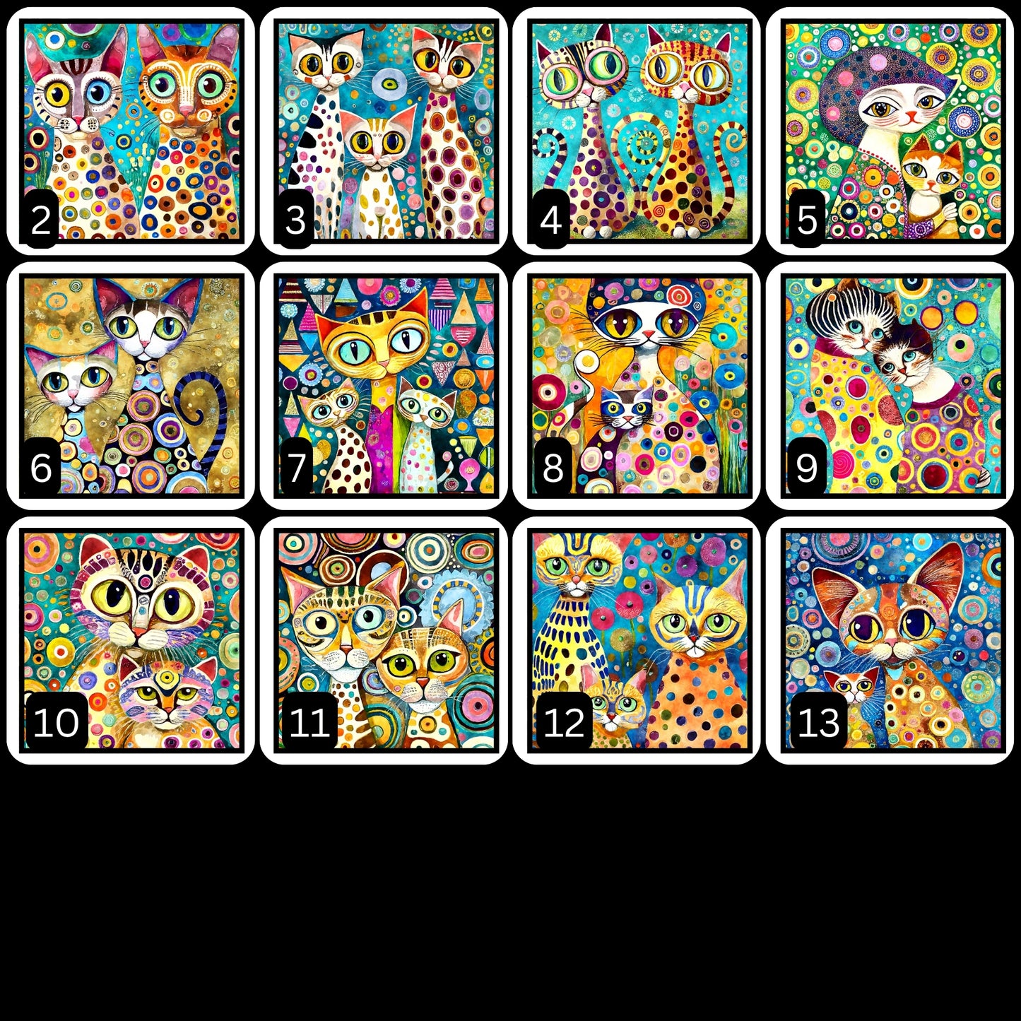 Cat Gallery C - Graphics to make into Magnets