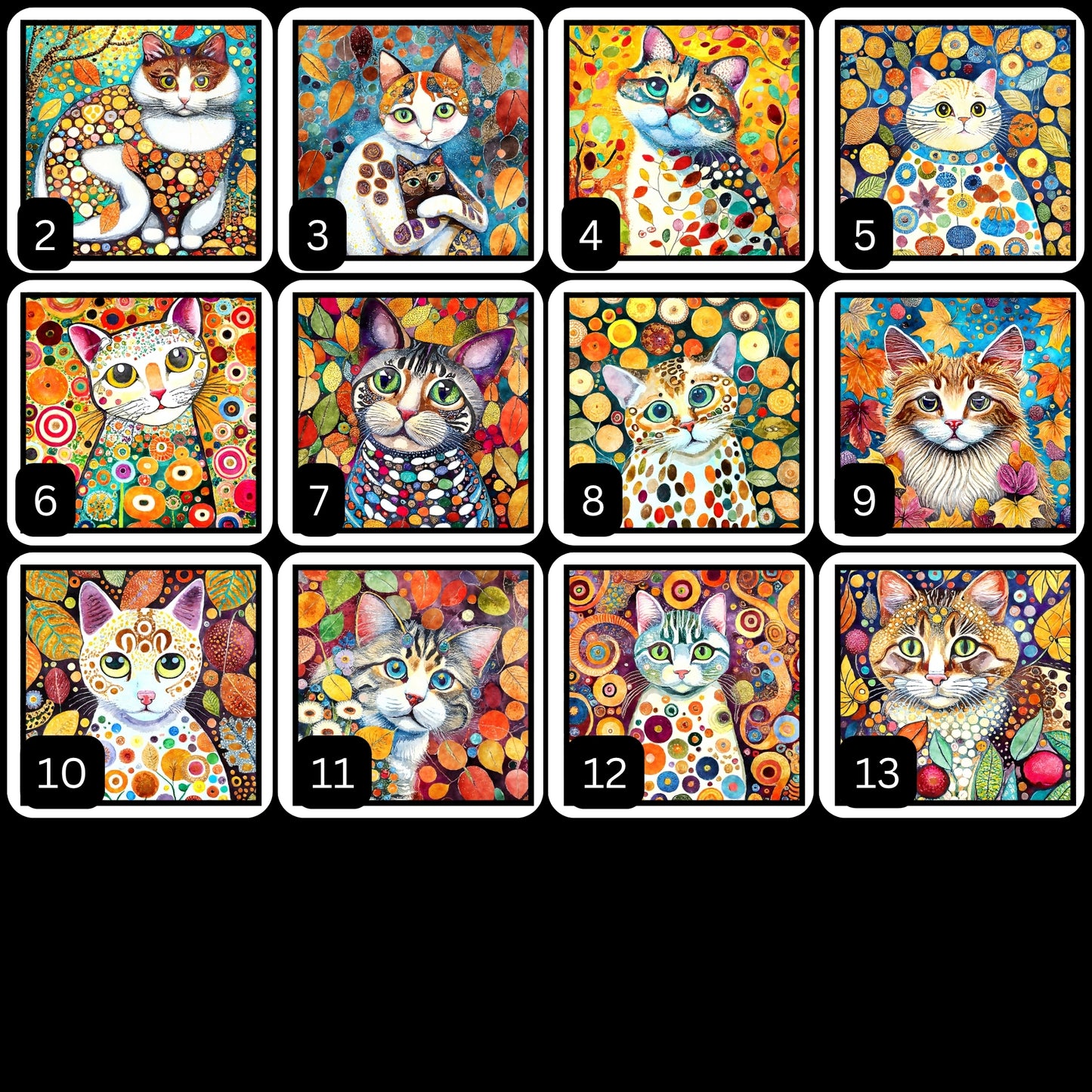 Cat Gallery B - Graphics to make into Magnets