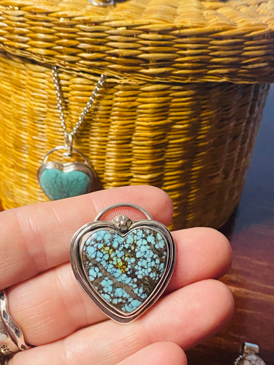 Sterling Silver Pendant with Turquoise Heart