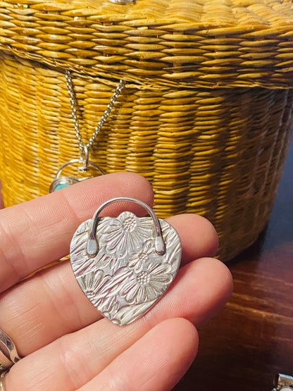 Sterling Silver Pendant with Turquoise Heart