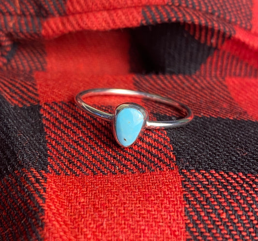 Sterling Silver and Turquoise Stacker Ring size 8