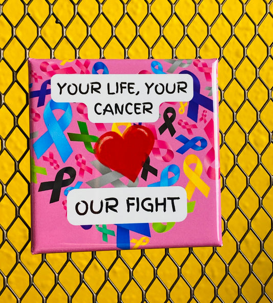 2 Inch Square Magnet - Inspirational Cancer Magnets