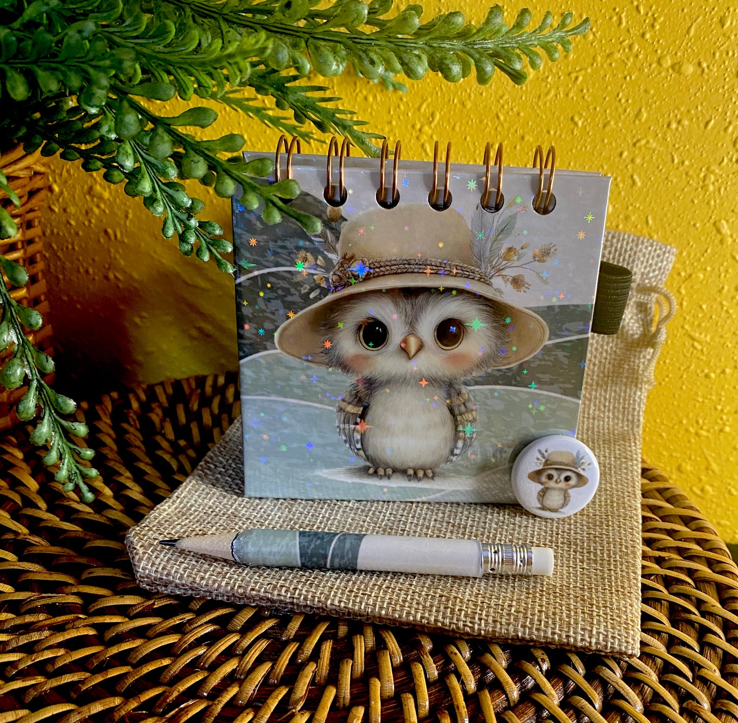 Handmade Mini Boho Owl Notebook