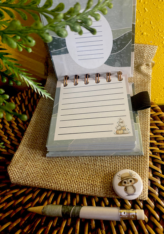 Handmade Mini Boho Owl Notebook
