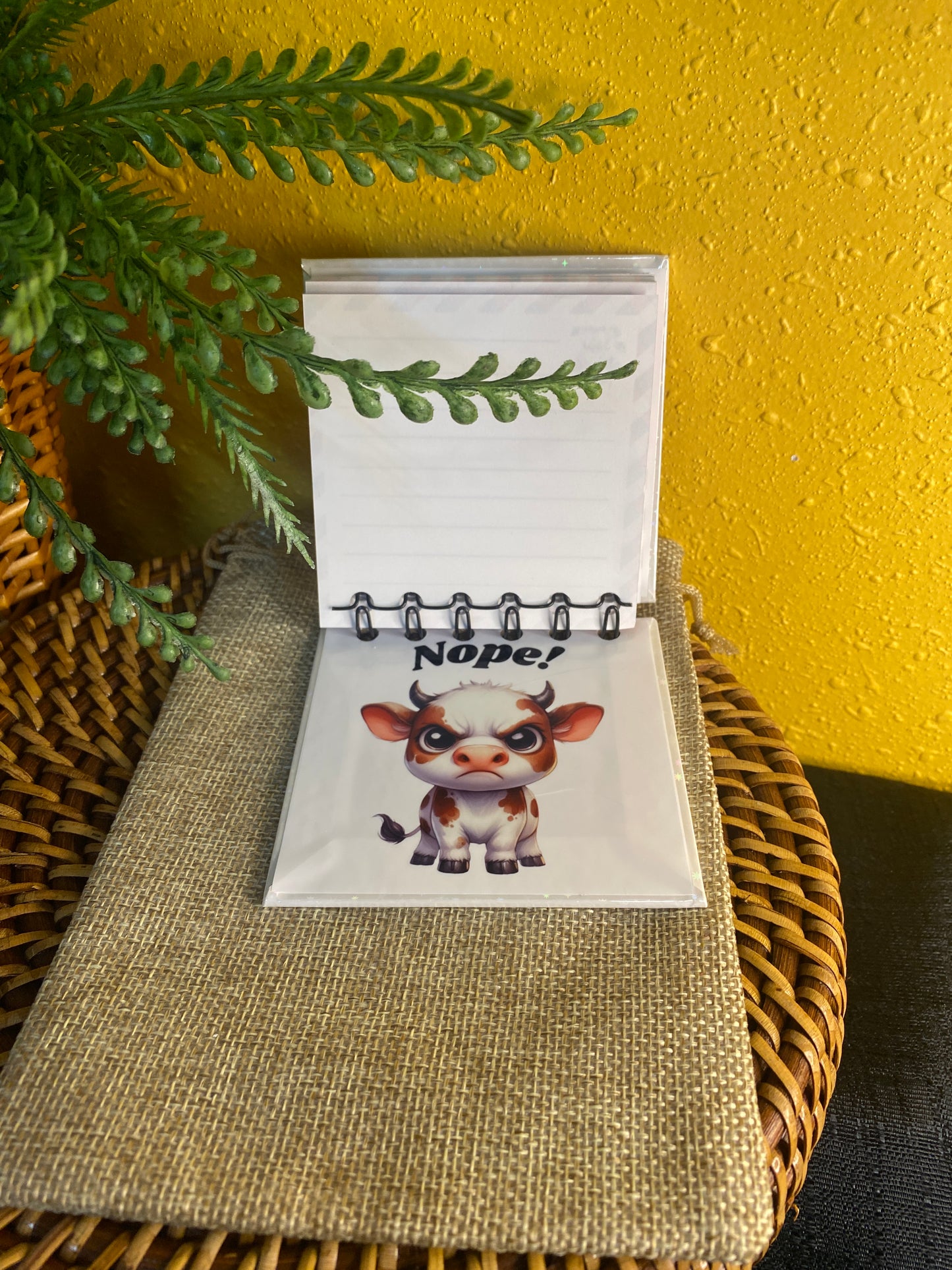 Handmade Mini Sassy Cow Notebook