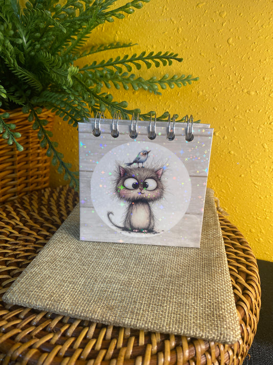 Handmade Mini Cat Bird Notebook