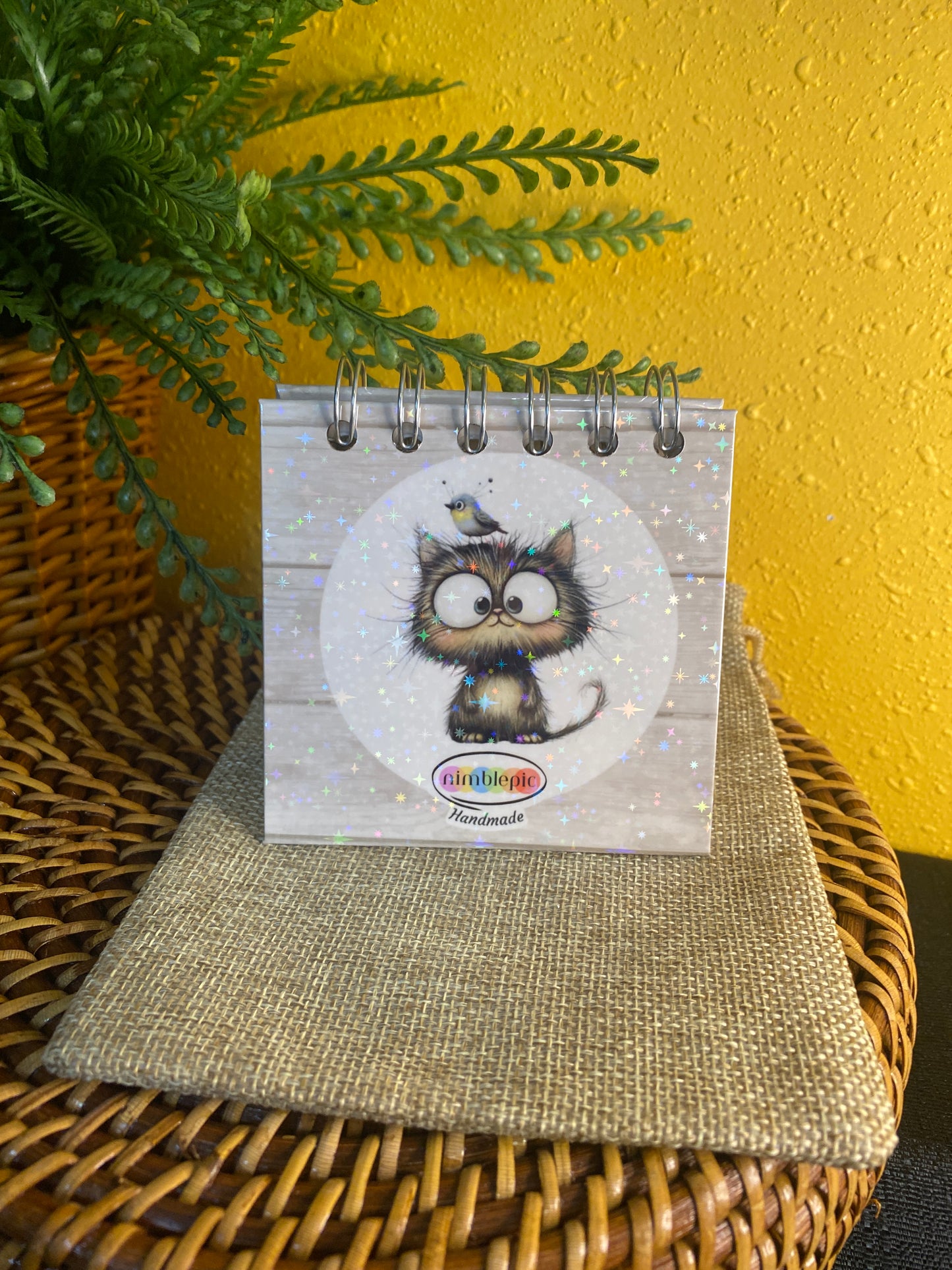 Handmade Mini Cat Bird Notebook