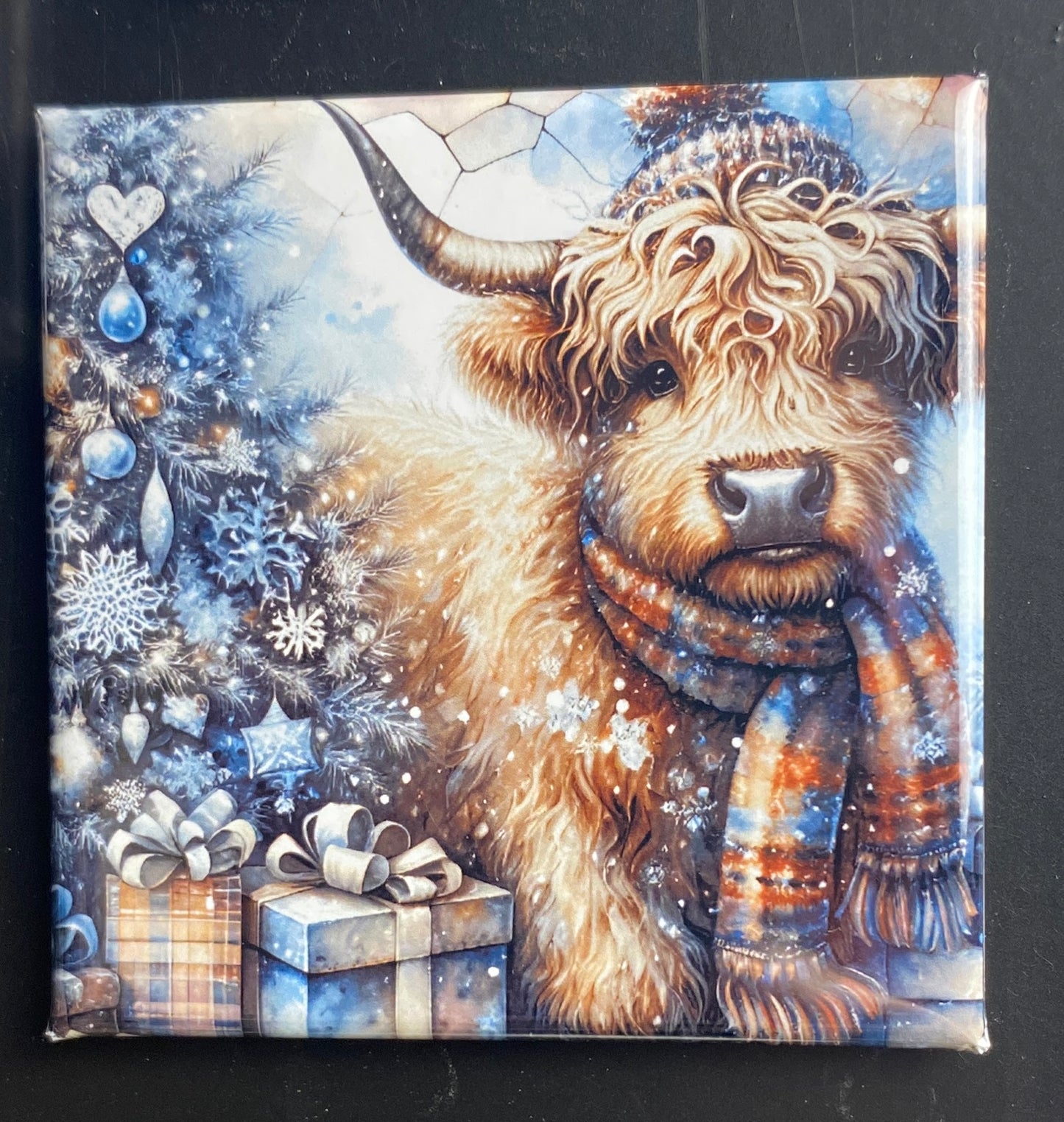 Highland Cow Christmas Magnets