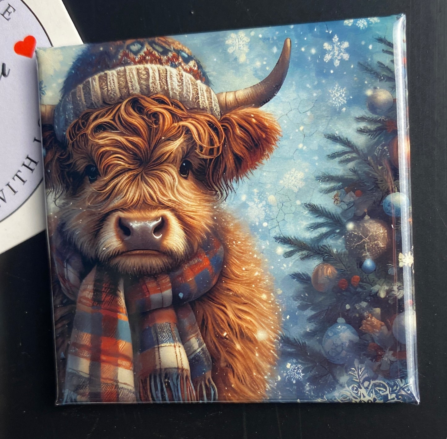 Highland Cow Christmas Magnets