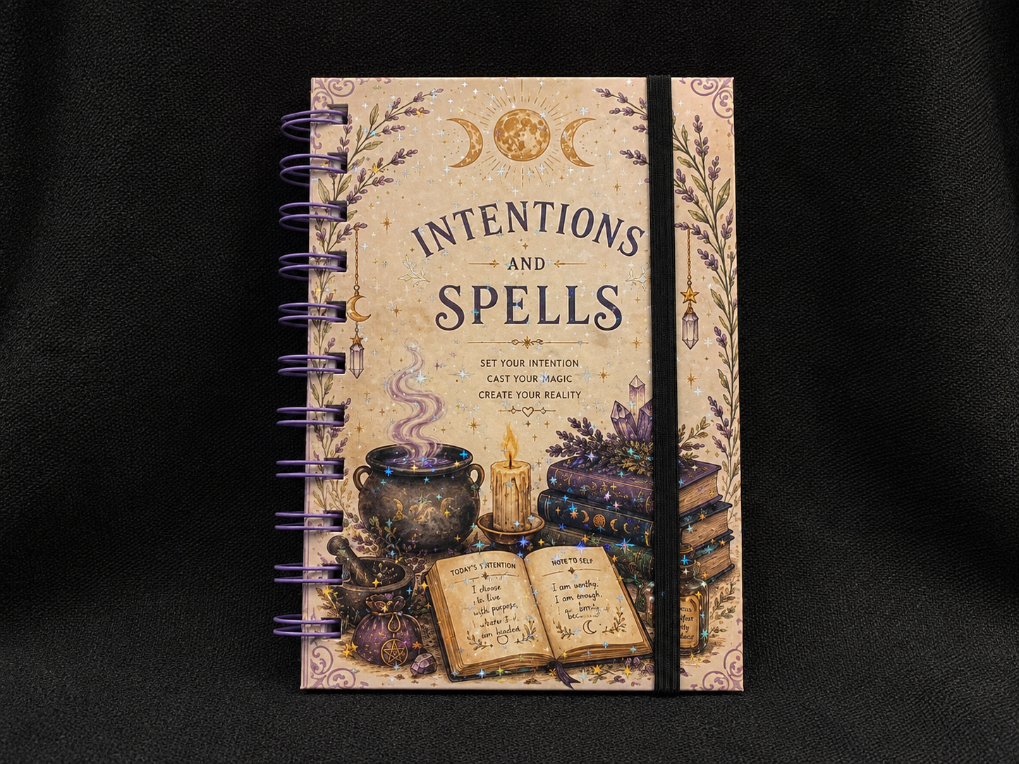 Intentions and Spells Notebook 4" X 6" Handmade