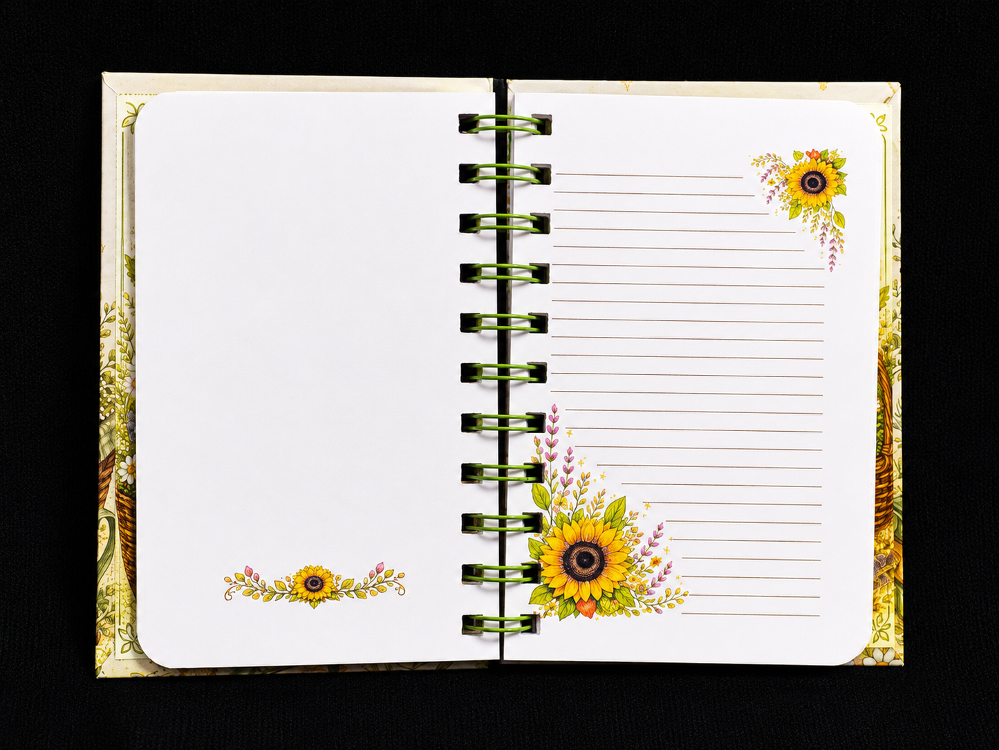Sunflower Notebook 4" X 6" Handmade