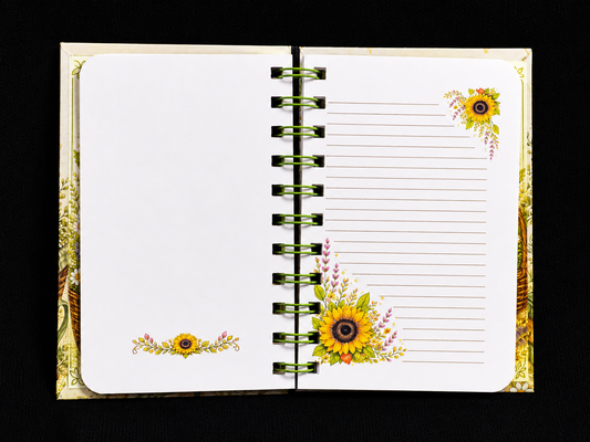 Sunflower Notebook 4" X 6" Handmade