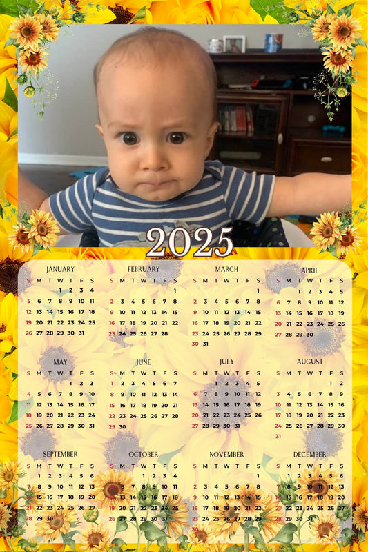 Calendar Magnet - Sunflowers - Upload your own image